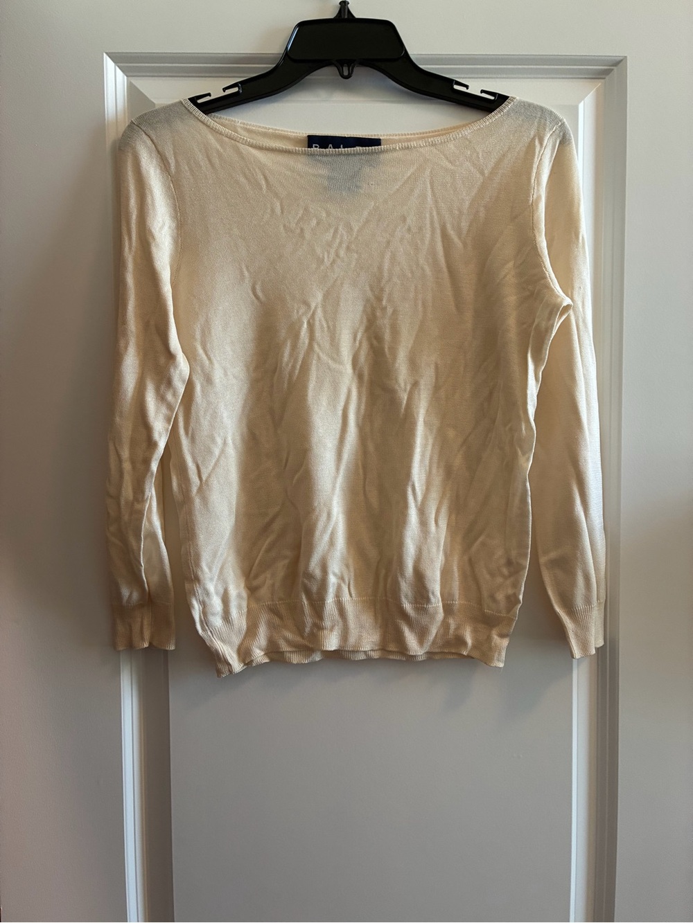 Ralph Lauren Light Cream Women's Lightweight silk Crewneck Sweater